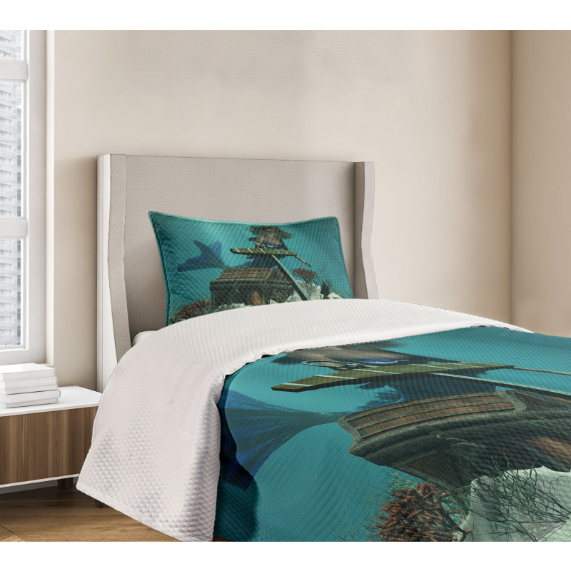 Ocean Mythical Pirate Bedspread Set