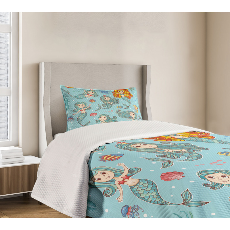 Marine Creatures Art Bedspread Set