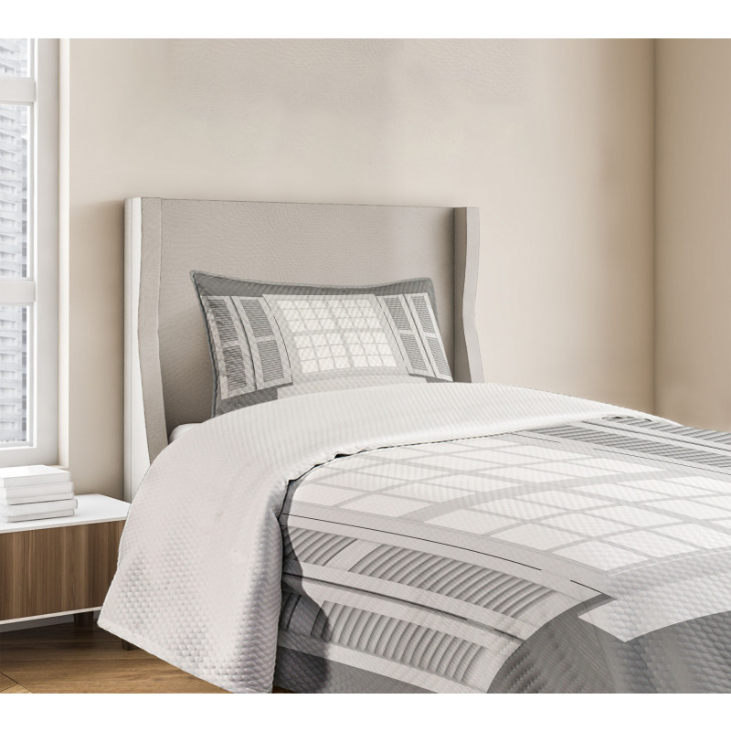 Wooden Window Shutter Bedspread Set