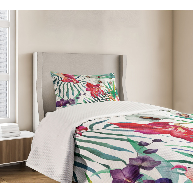 Tropical Orchids Bedspread Set