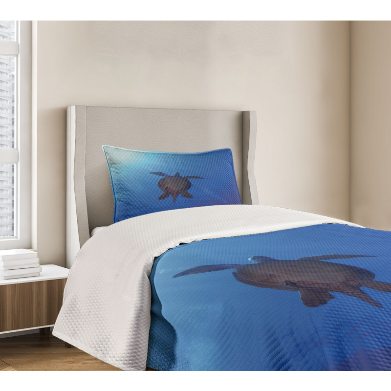 Sea Turtle in Deep Sea Bedspread Set