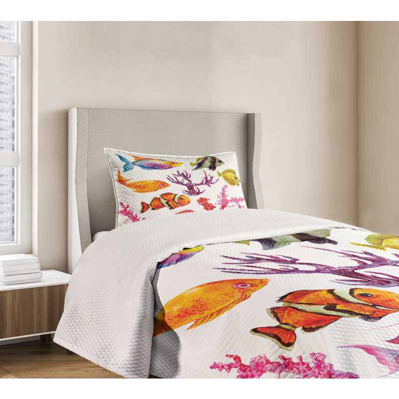 Tropic Life Seaweed Coral Bedspread Set