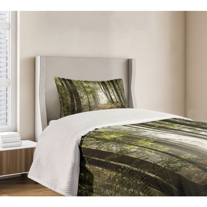 Mist Wilderness Mountain Bedspread Set