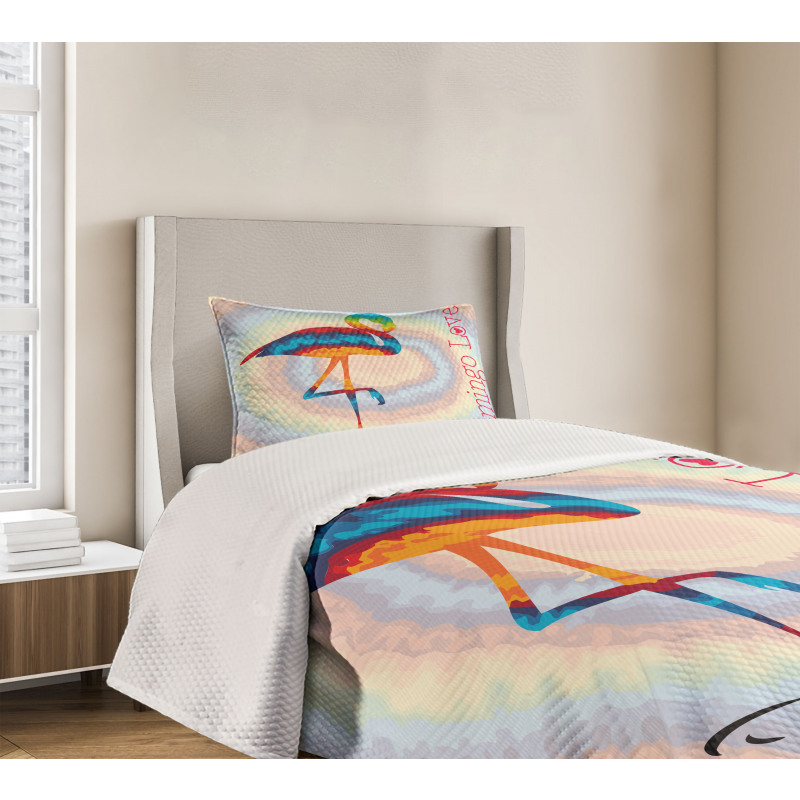 Rainbow Colored Birds Bedspread Set