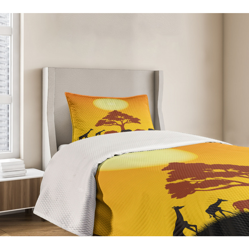 Wildlife Animals Rhinos Bedspread Set