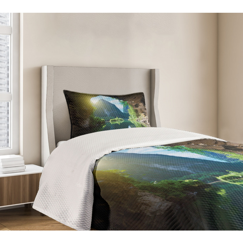 Mountain Sky Scenery Bedspread Set