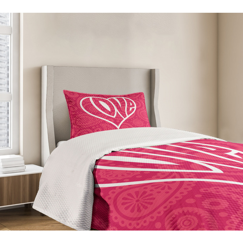 Retro Big Heart Bedspread Set