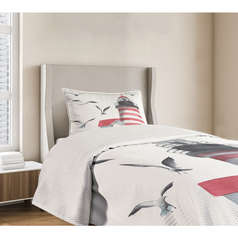 Seagulls Beach Sea Bedspread Set