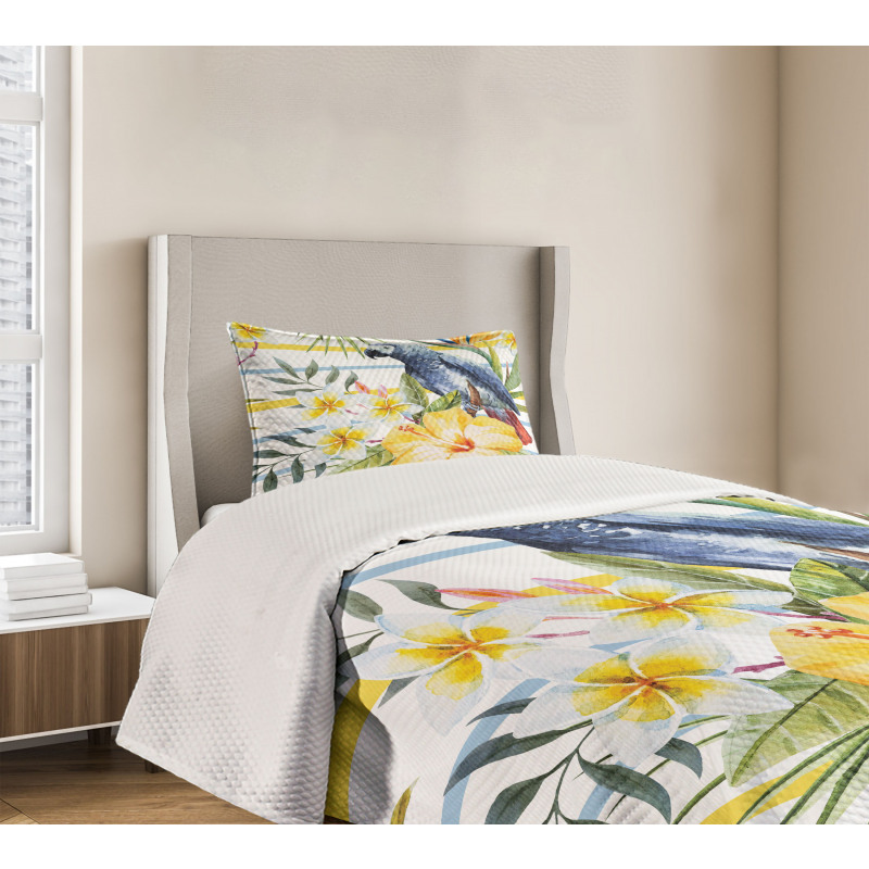 Tropic Exotic Parrots Bedspread Set