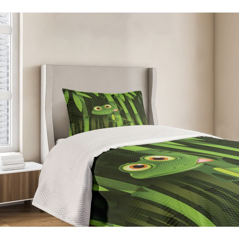 Jungle Trees Fun Frog Bedspread Set