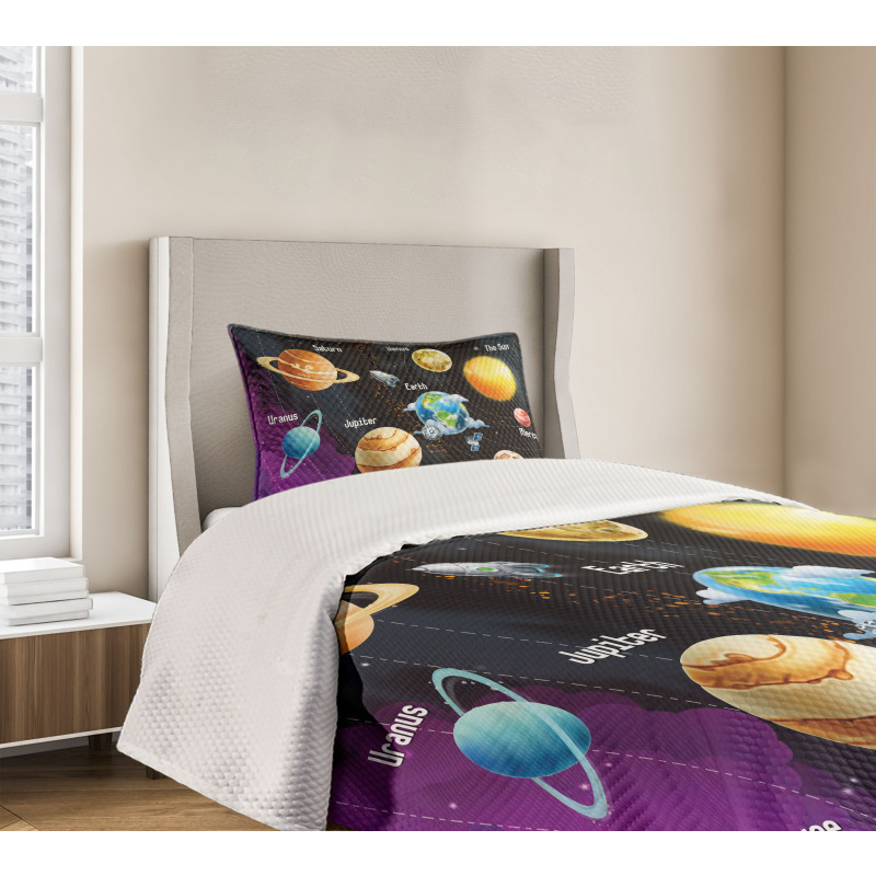 Solar System Planet Bedspread Set