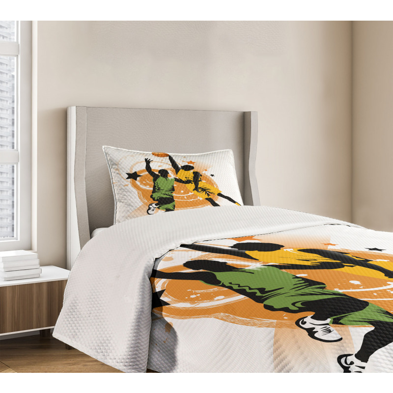 Basketball Players Art Bedspread Set