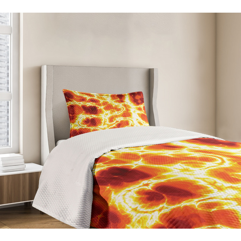 Hot Burning Lava Fire Bedspread Set