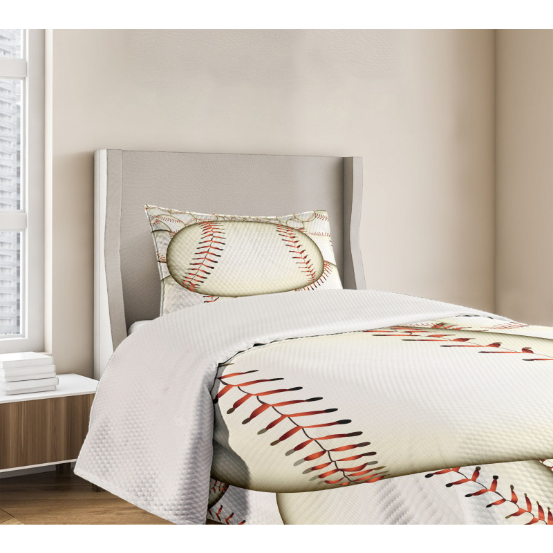 Baseball Ball Pattern Bedspread Set