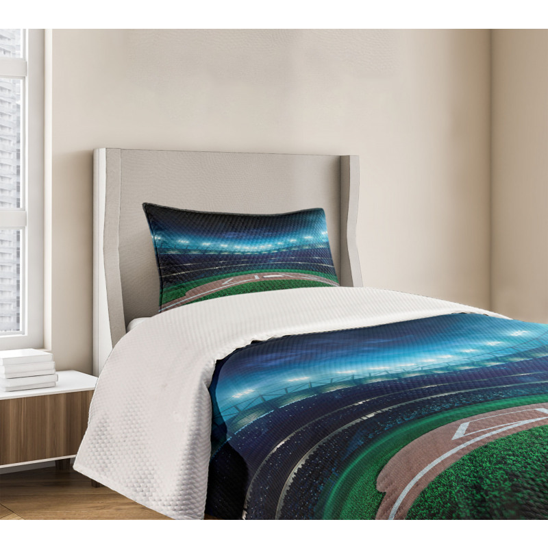 Baseball Stadium Night Bedspread Set