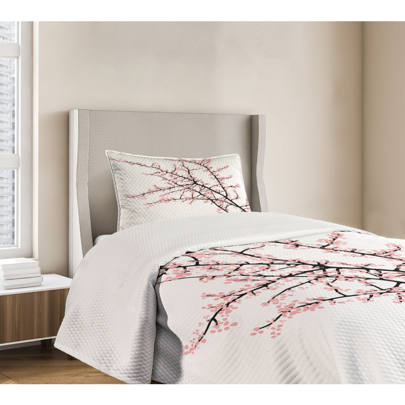 Cherry Branch Floral Bedspread Set