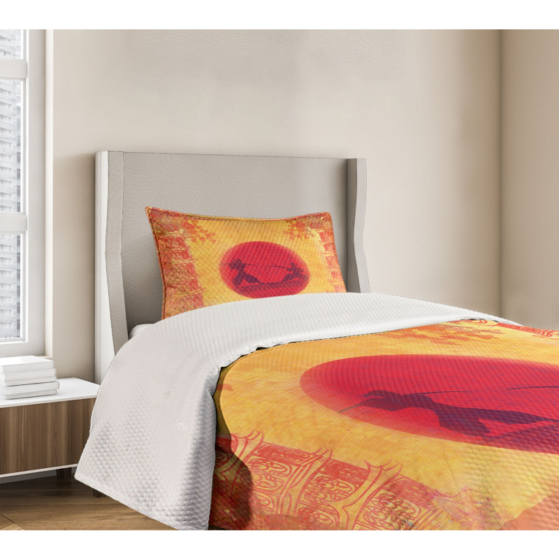 Ninjas Vintage Sunset Bedspread Set