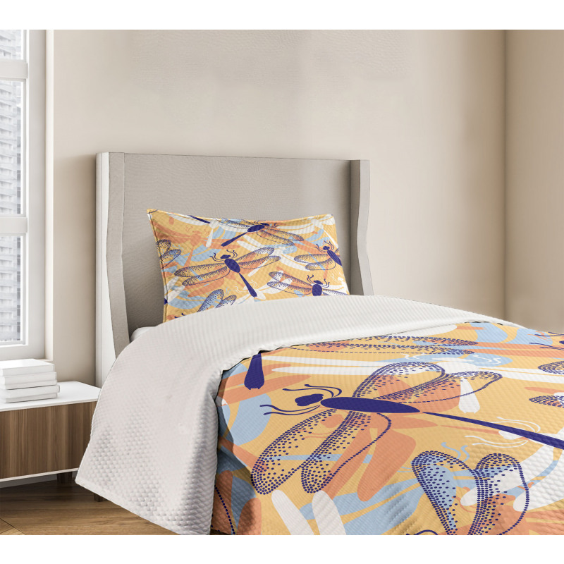 Dragonfly Pattern Boho Bedspread Set