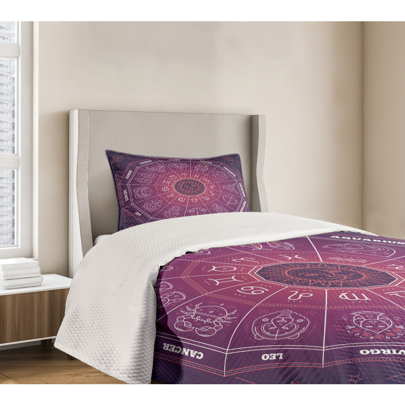 Colorful Astrology Signs Bedspread Set