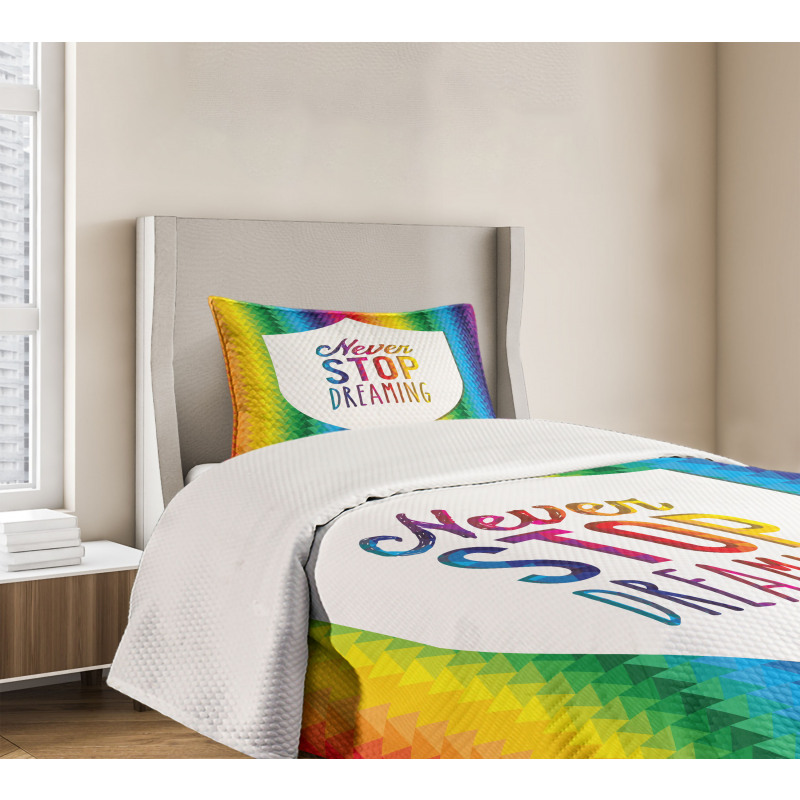 Rainbow Words Bedspread Set