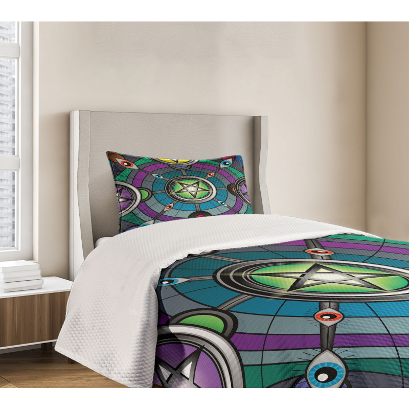 Pentagram Evil Eyes Bedspread Set