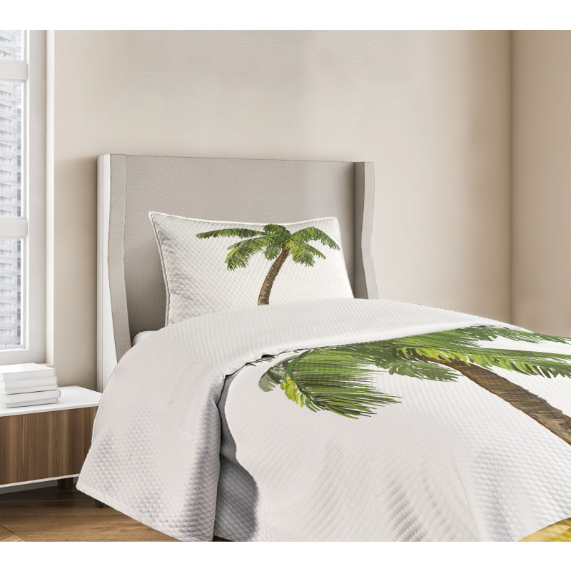 Cartoon Palm Trees Bedspread Set
