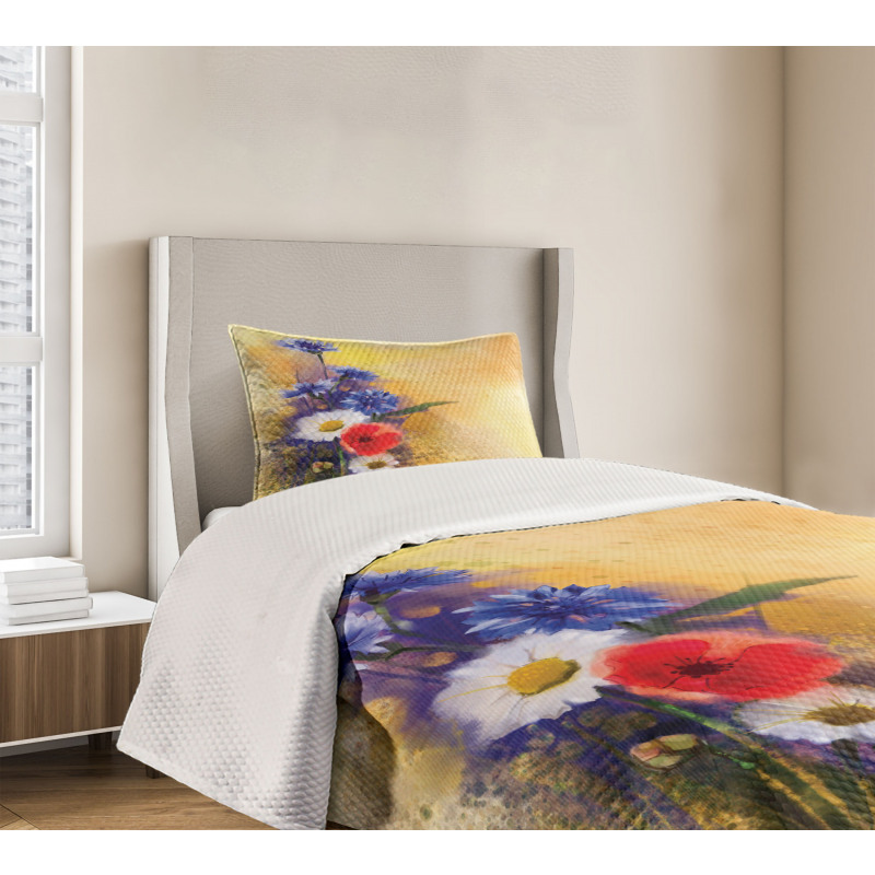 Poppy Chamomile Spring Bedspread Set