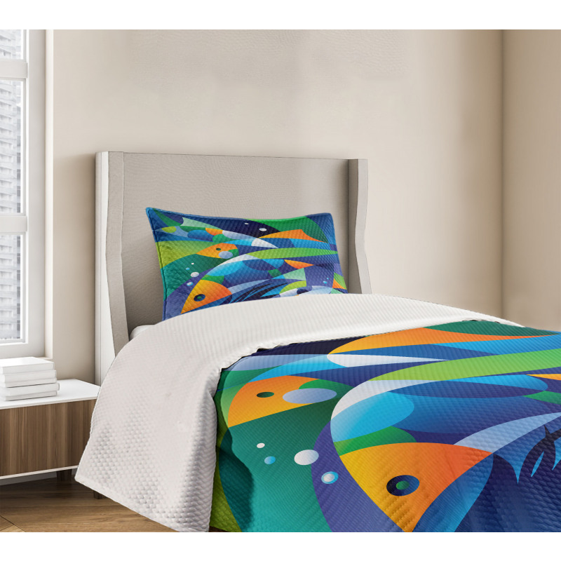 Fishes Underwater Bedspread Set