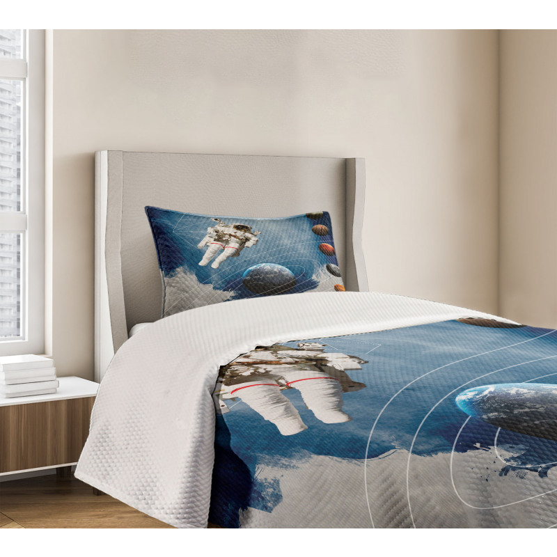 Astronaut Planets Space Bedspread Set
