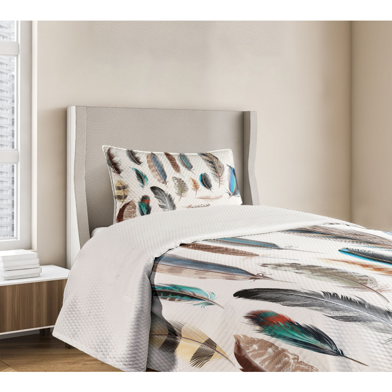 Bird Body Feathers Set Bedspread Set