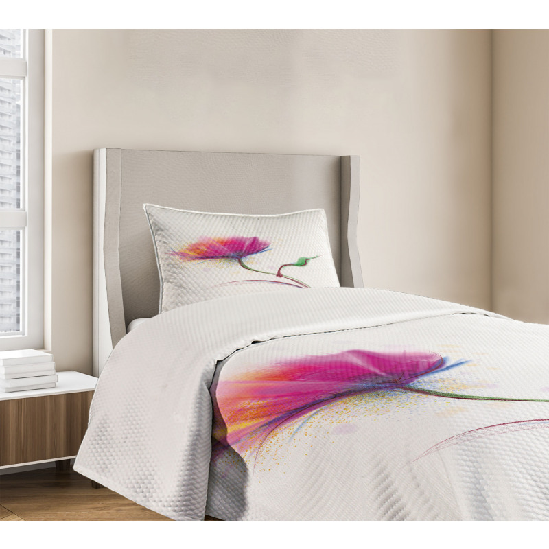 Watercolor Poppy Flower Bedspread Set