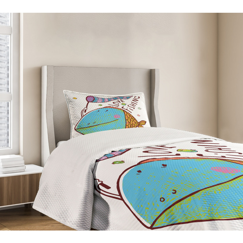 Funny Cartoon Illustration Bedspread Set