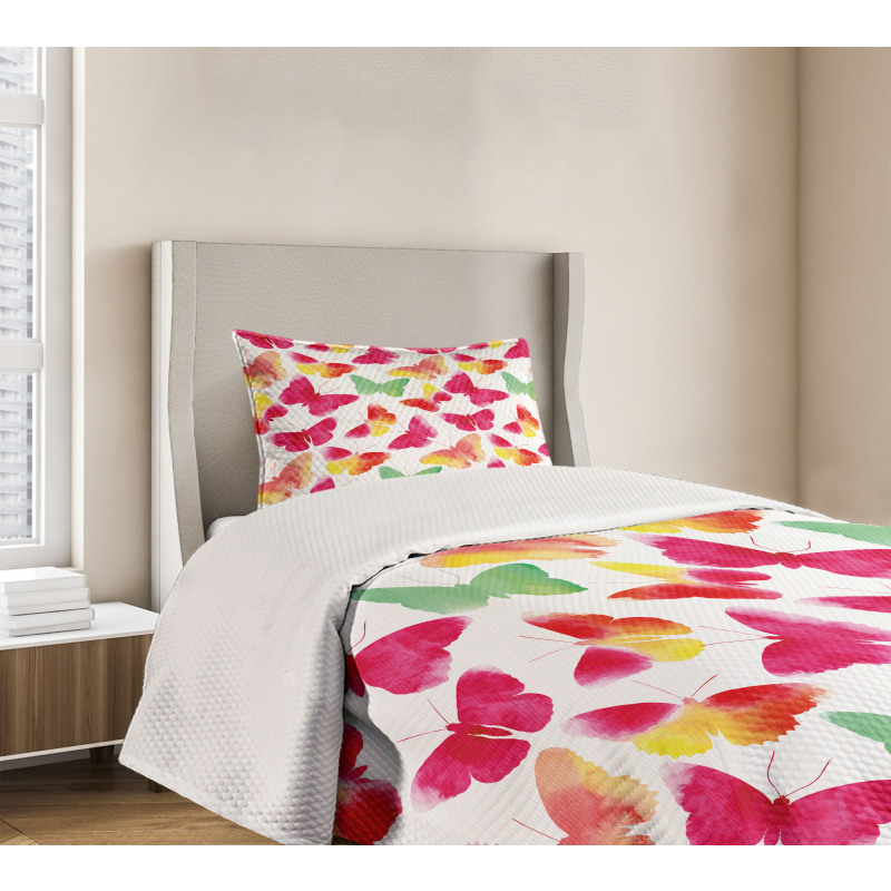 Watercolor Butterflies Bedspread Set