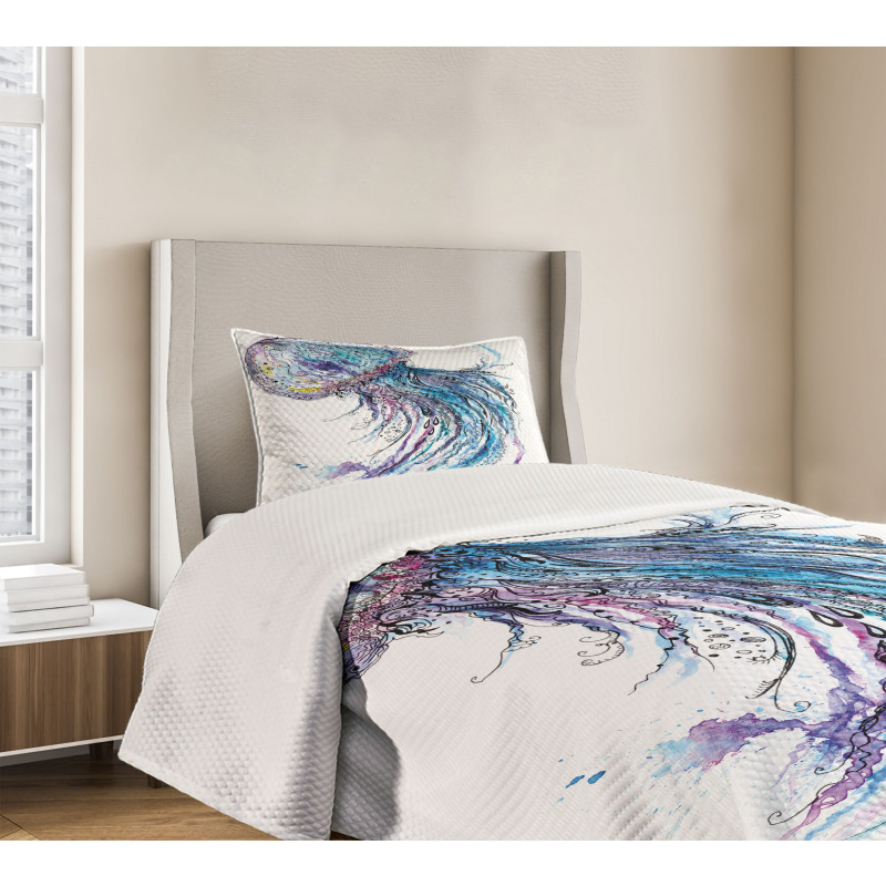 Aqua Colors Creative Bedspread Set
