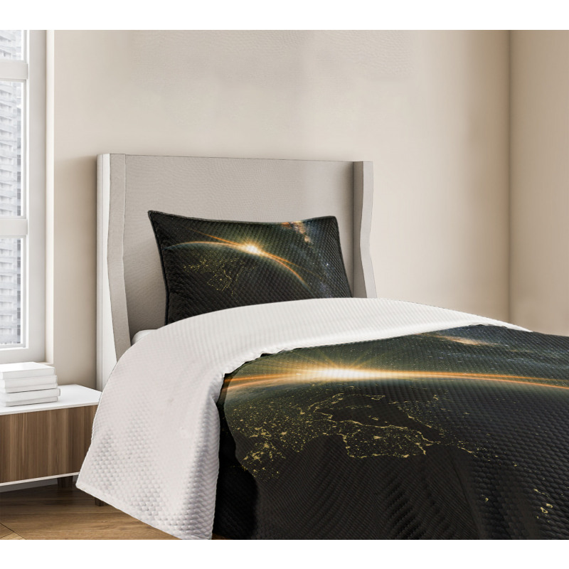 Sun Rising Above Earth Bedspread Set