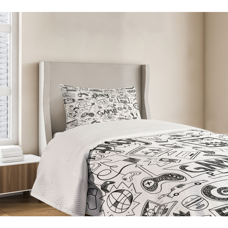 Sketch Style Gaming Bedspread Set