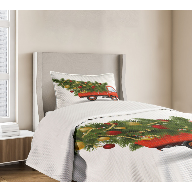 Xmas Truck and Tree Bedspread Set