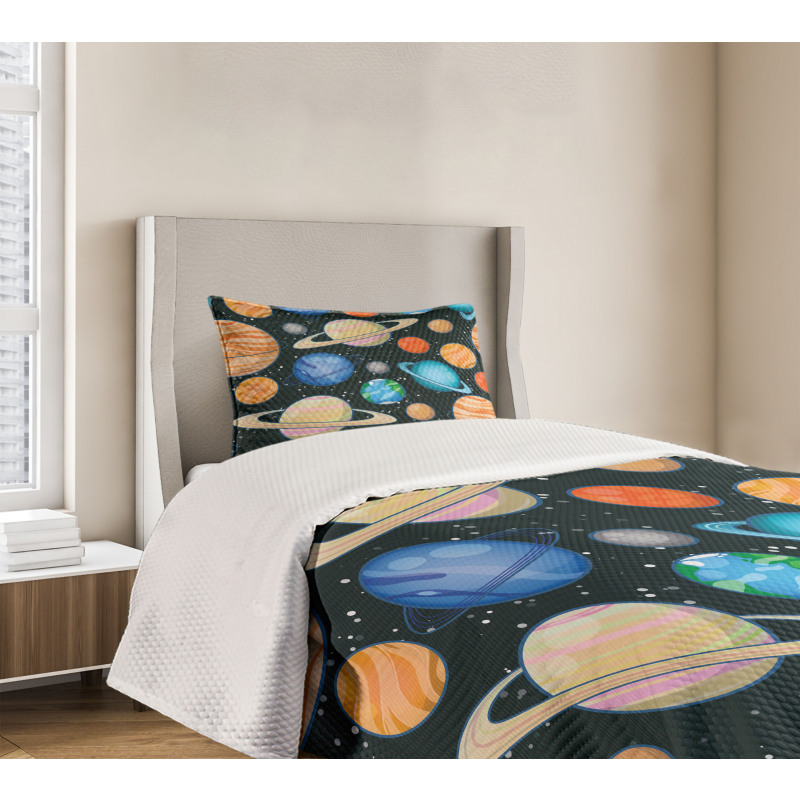 Galaxy Space Art Solar Bedspread Set