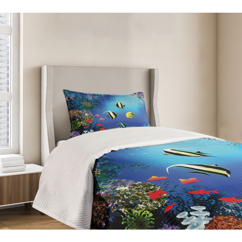 Ocean Coral Reefs Tropic Bedspread Set