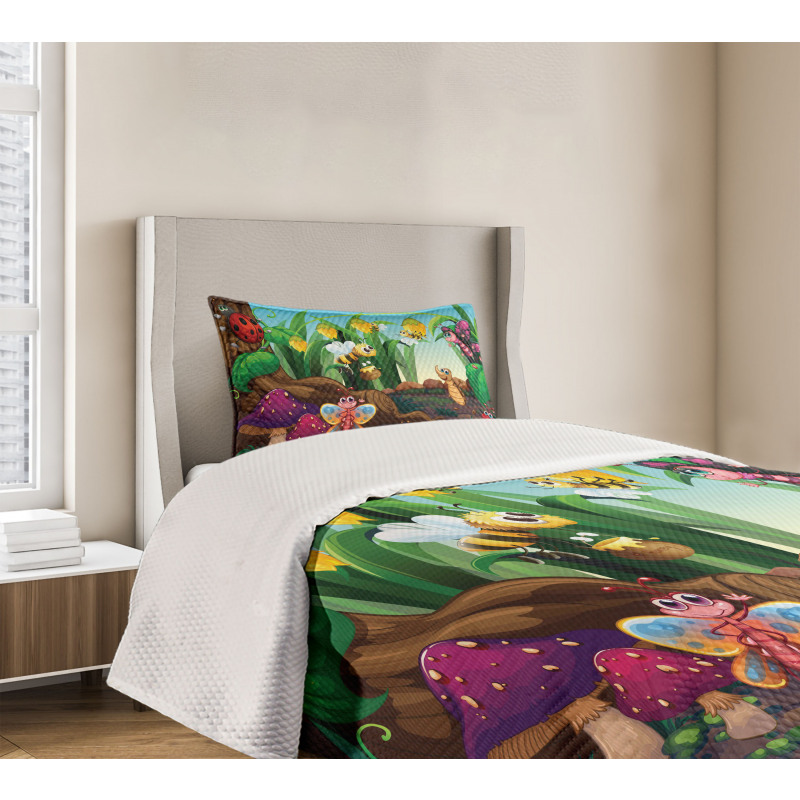 Butterfly Bee in Exotic Bedspread Set