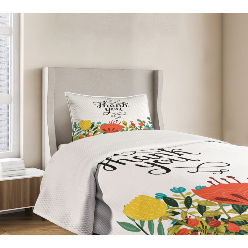 Hand Writing Thank You Bedspread Set