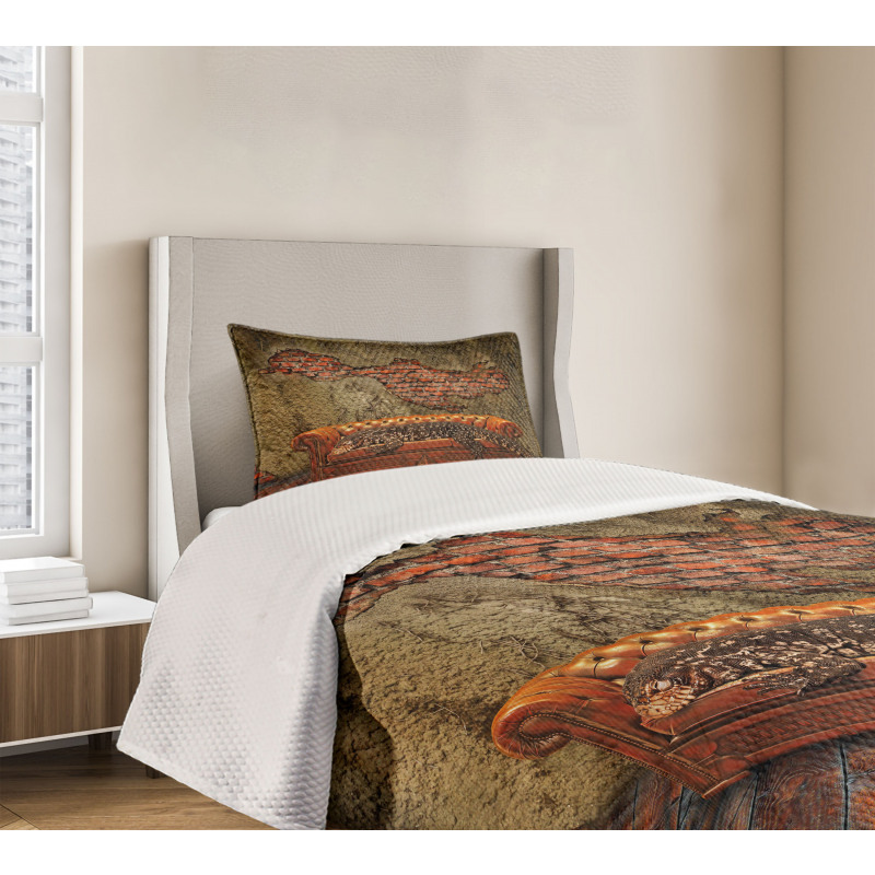 Grunge Brick Wall Bedspread Set