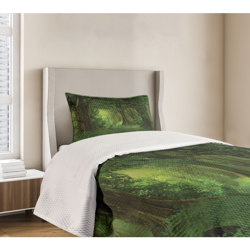 Tropical Jungle Trees Bedspread Set