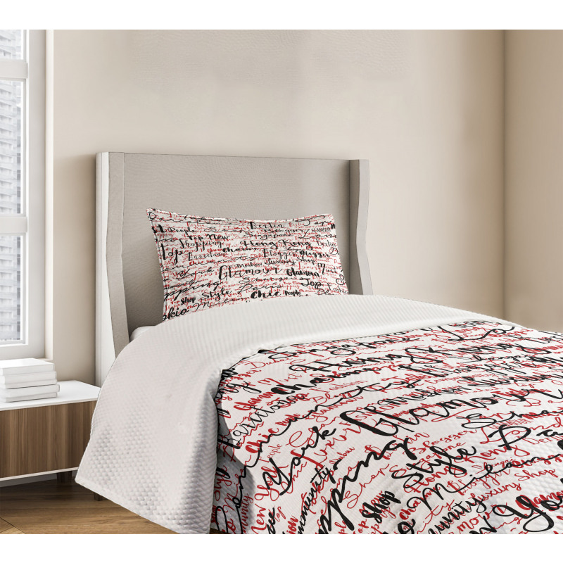 Popular Fashion Words Bedspread Set