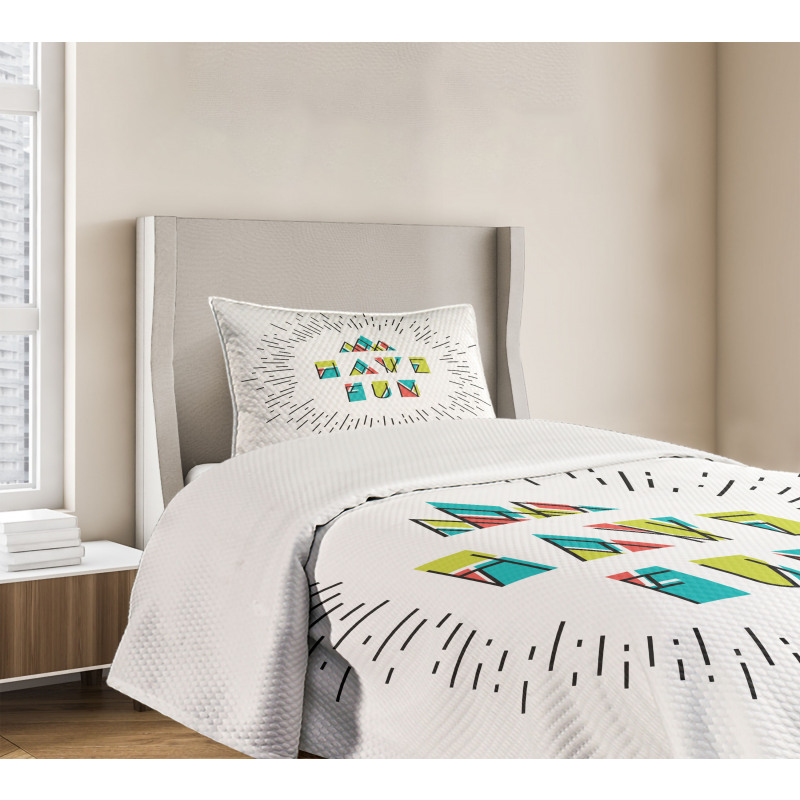 Motive Words Bedspread Set