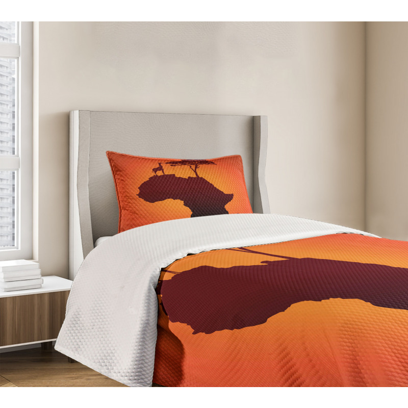 Safari Map with Continent Bedspread Set