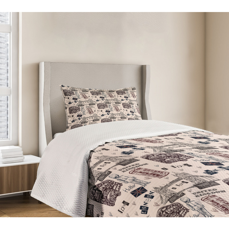 City UK Landmarks Bedspread Set