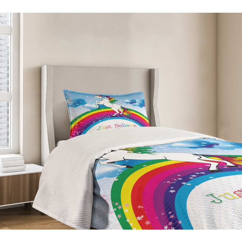 Unicorn Rainbow Fantasy Bedspread Set