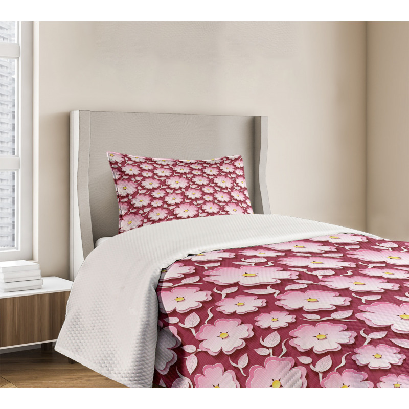 Petal of Japanese Cherry Bedspread Set