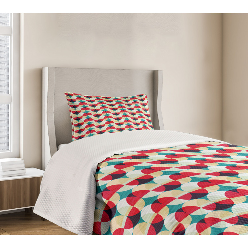 Retro Geometric Circle Bedspread Set